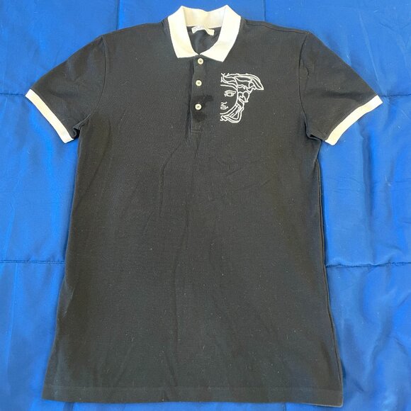 Versace Collection Black Polo Shirt – Medusa Embroidery (Medium) - Picture 1 of 3